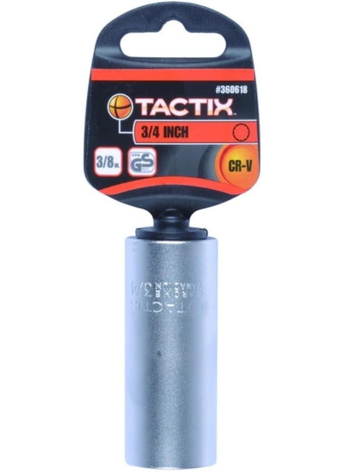 Tactix Tactix 360618 12 Point Deep Socket with 38Inch Drive 34Inch BlackOrange 