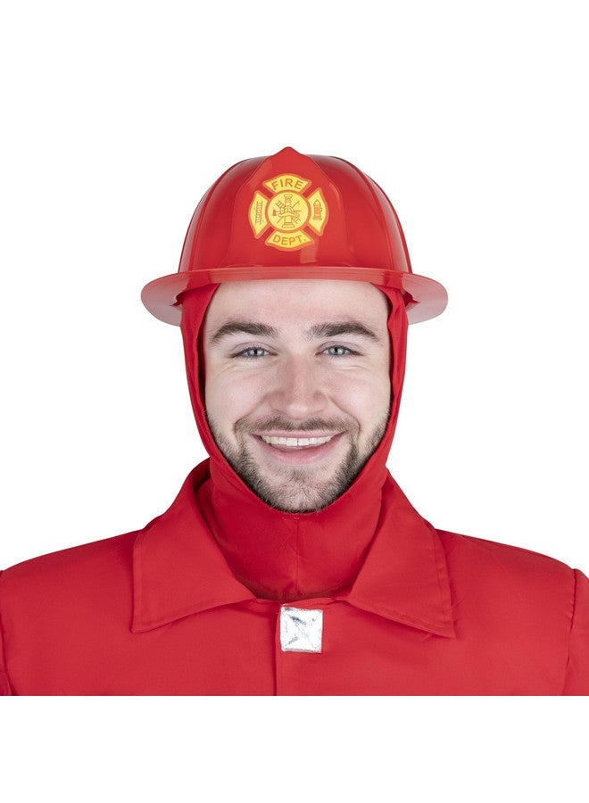 Dress Up America Dress Up America Firefighter Helmet - Fireman's Hat for Adults- Firefighter Costume Accessory - One Size Fits Most (Red)  - Image 2