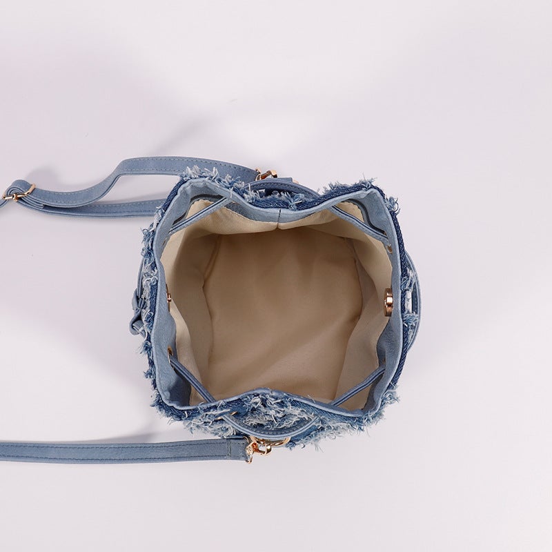 Women'S Bag New Tie-Dye Denim Bag High-End Bucket Bag Summer Versatile Bag Women'S Niche Crossbody Bag - Image 5