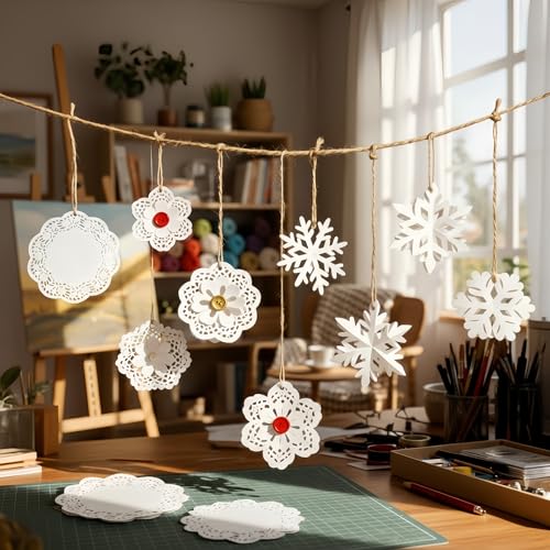 LJY 120 Pieces White Lace Round Paper Doilies Cake Packaging Pads Wedding Tableware Decoration (9.5 Inch) - Image 5