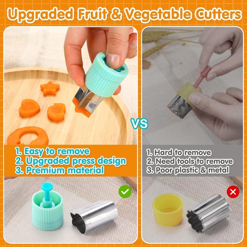 HINZER 32PCS Sandwich Cutter and Sealer Set Sandwich Cutter for Kids, Vegetable Fruit Cutter Shapes with Food Picks for Kids School Lunch Bento Box Accessories Cookie Cutters - Image 5
