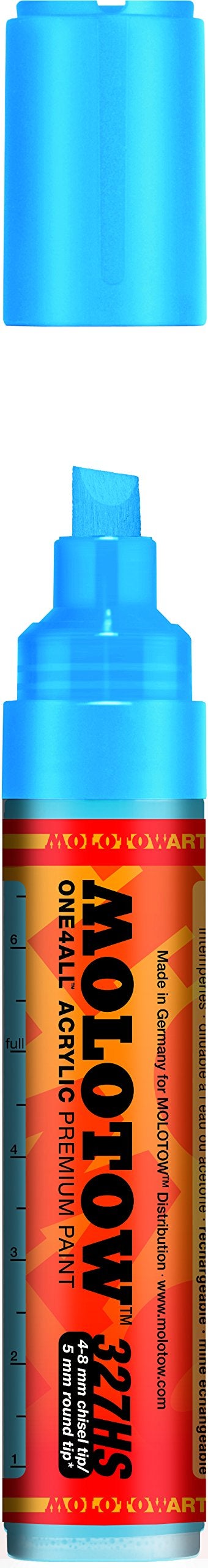 Molotow ONE4ALL Acrylic Paint Marker, 4-8mm, Shock Blue Middle, 1 Each (327.553) - Image 1