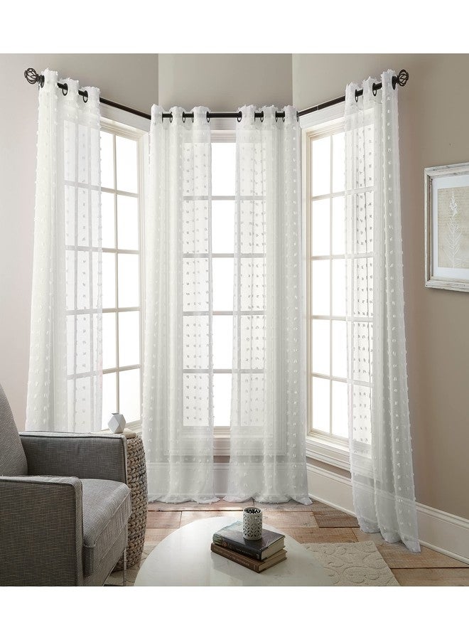 Nanshing America Olly 4 Pack Curtain Panels, 37" x 84", White (Olly4PK-PP-White) - Image 1