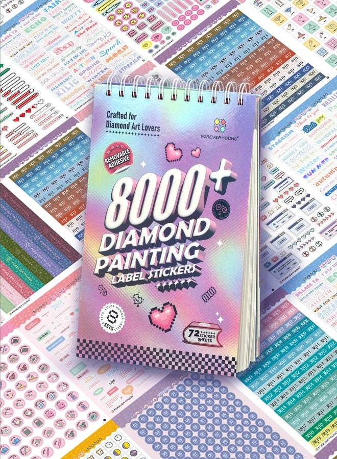 forever young Diamond Art Label Sticker Book Diamond Painting Stickers Book, 72-Page 8000+ Stickers for Diamond Painting Lovers - Image 1