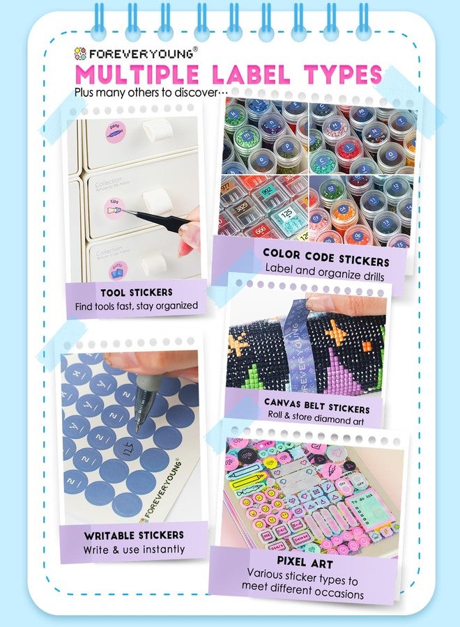 forever young Diamond Art Label Sticker Book Diamond Painting Stickers Book, 72-Page 8000+ Stickers for Diamond Painting Lovers - Image 4