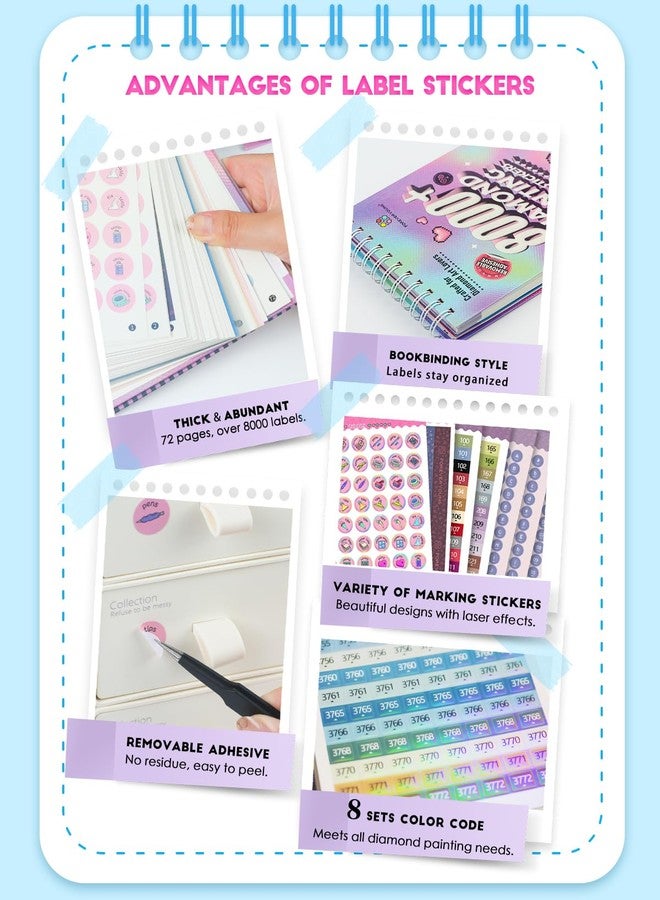 forever young Diamond Art Label Sticker Book Diamond Painting Stickers Book, 72-Page 8000+ Stickers for Diamond Painting Lovers - Image 3