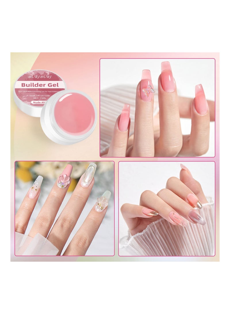 SYOSI Solid Sculpture Builder Gel for Nails,  Nail Sculpting Gel, Non-Sticky Hand Solid Builder Gel, Upgrade Hard Nail Extension Gel, 3d sculpting gel for Nail Art Design Salon Nail Art(Nude Color) - Image 3