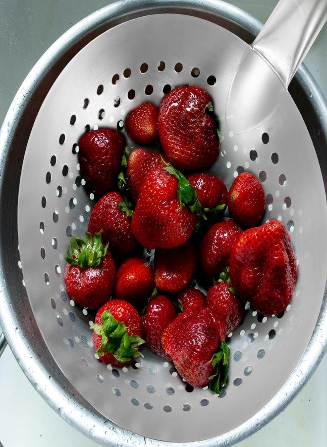 YARDWE Stainless Steel Skimmer Spoon Slotted Strainer Ladle Fine Mesh Wire Oil Filter Mandarin Colander Scoop for Kitchen Cooking (22cm) - Image 5