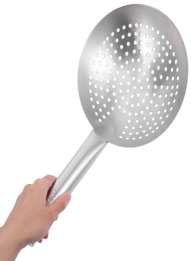 YARDWE Stainless Steel Skimmer Spoon Slotted Strainer Ladle Fine Mesh Wire Oil Filter Mandarin Colander Scoop for Kitchen Cooking (22cm) - Image 4