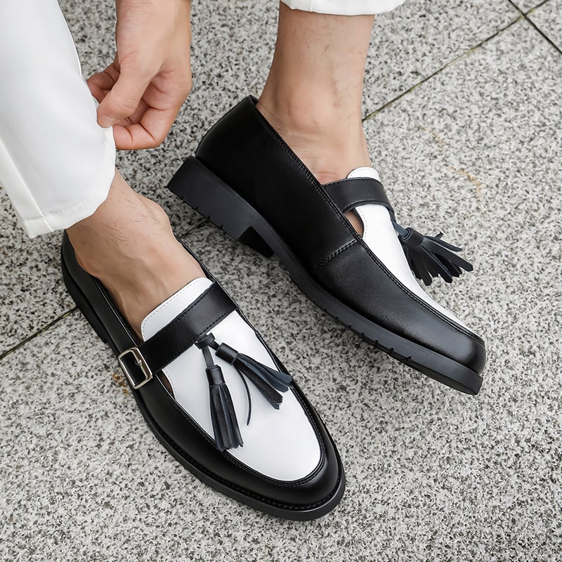 Men'S Large Size Buckle Tassel Pointed Leather Shoes British Style Formal Business Casual Shoes Versatile Trendy Men'S Shoes - Image 4