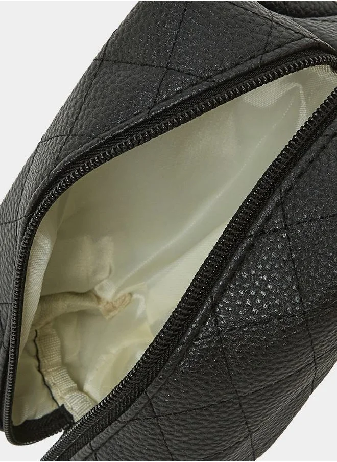 Styli Checked Stitch Detail Washbag