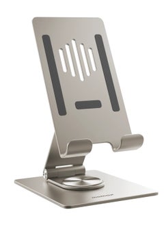 Momax Fold and Rotatable Phone and Tablet Stand 360-degree rotatable Aluminum Alloy - Titanium  - Image 1