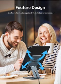 Momax Fold and Rotatable Phone and Tablet Stand 360-degree rotatable Aluminum Alloy - Titanium  - Image 3