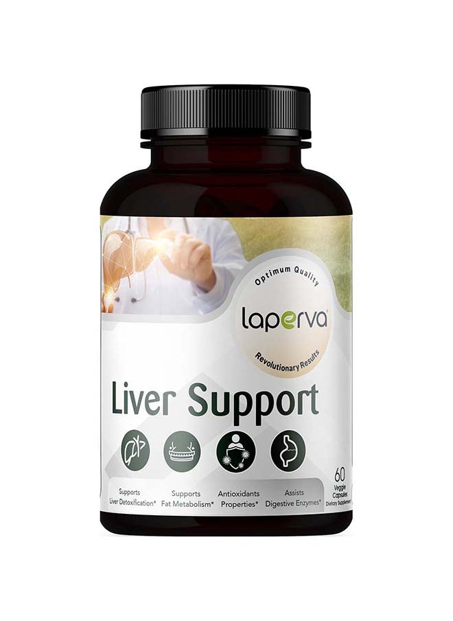 Laperva Liver Support- Natural Liver Cleanse Supplement With Milk Thistle, Artichoke, And Dandelion Extract - 60 Veggie Capsules 
