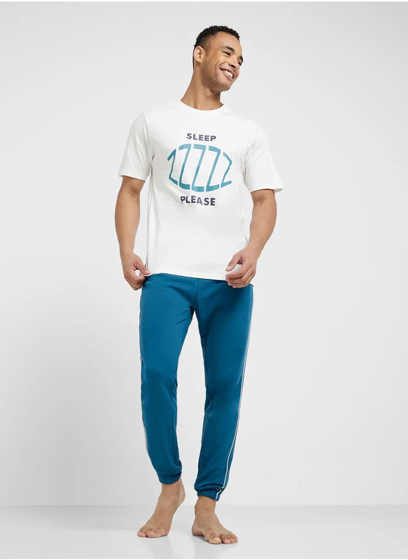سفنتي فايف Mens Graphic Tee Jogger