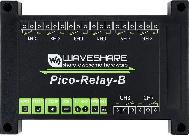 Waveshare Industrial 8-Channel Relay Module for Raspberry Pi Pico Power Supply Isolation Photocoupler Isolation - Image 1