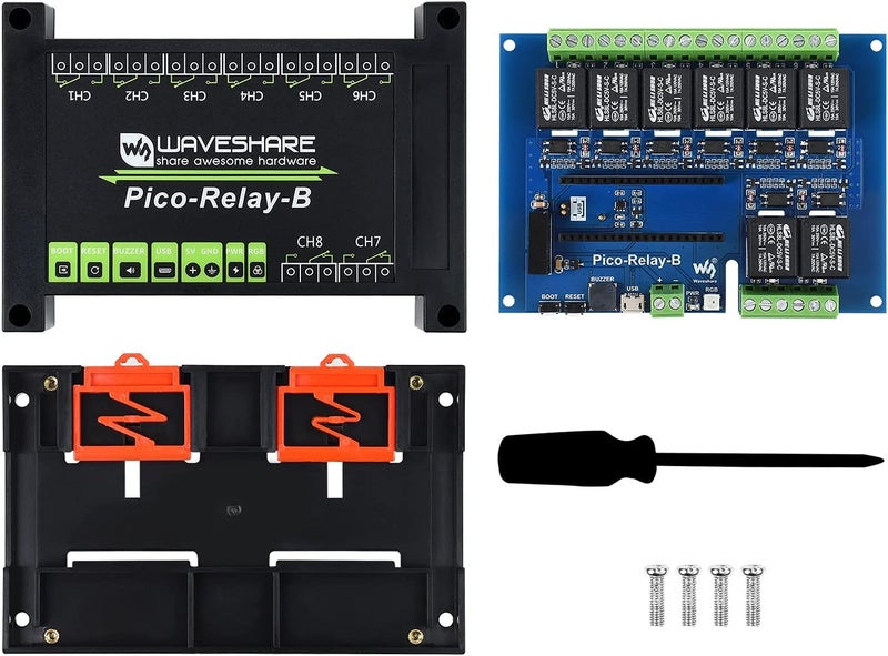 Waveshare Industrial 8-Channel Relay Module for Raspberry Pi Pico Power Supply Isolation Photocoupler Isolation - Image 2