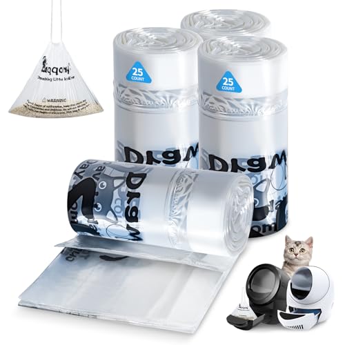 Zuqqony Litter Box Liners 100 Count - Compatible with Litter Robot 4 & 3, Leak-Proof Drawstring Waste Bags, Pre-Separated Clear Design (25.8" x 21"), Odor Control - Image 1
