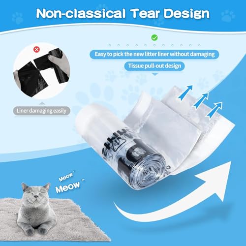 Zuqqony Litter Box Liners 100 Count - Compatible with Litter Robot 4 & 3, Leak-Proof Drawstring Waste Bags, Pre-Separated Clear Design (25.8" x 21"), Odor Control - Image 5