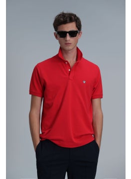 Lufian Men's Laon Smart Polo T-Shirt 111040164 Red  - Image 1