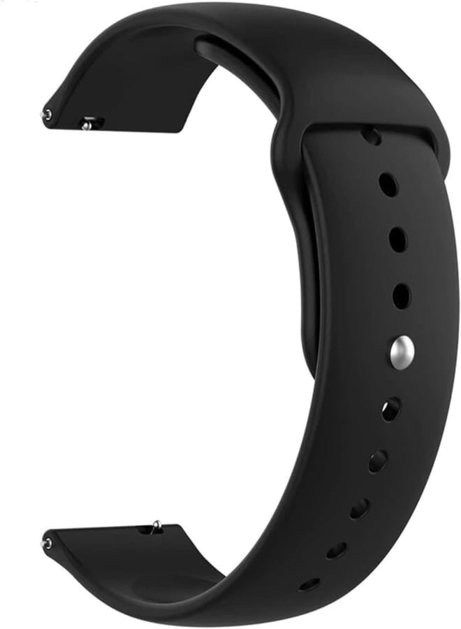 Cellution 22mm Soft Silicone Strap for Compatible with Samsung Galaxy Watch 46mm / Gear S3 Frontier/Classic, Amazfit Pace/Stratos/GTR 47mm - Black