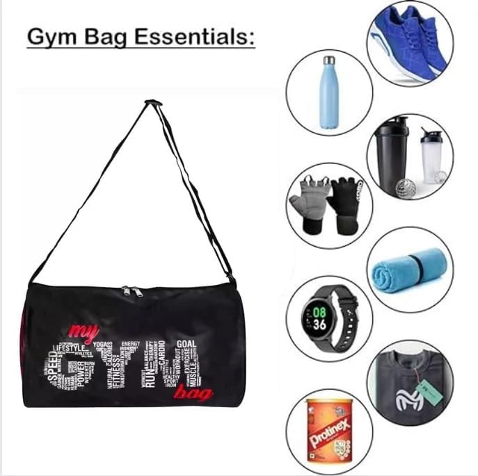 FIT FOCUS (Pack of 7) My Gym Bag Combo for Men,Shaker Bottle | Sipper Bottle Gym Gloves l Whey Container Gym kit for Men and Women Gym Bag & Fitness Kit & Premium Bag Combo (Red) - Image 3