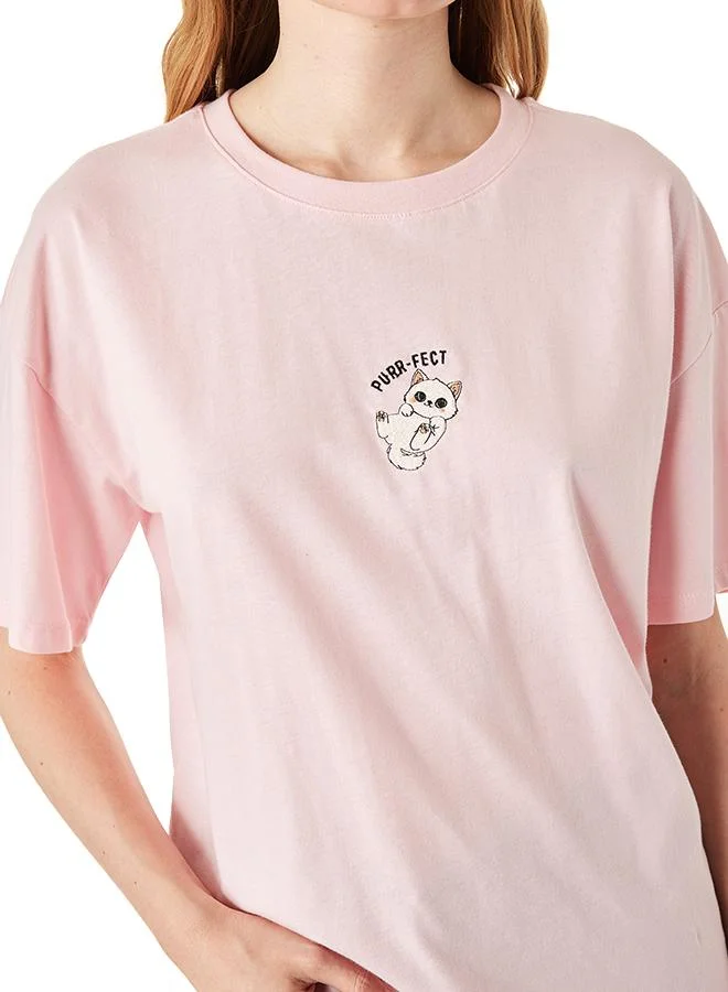 Koton  Oversized Crew Neck T-Shirt for Women | Best Price UAE