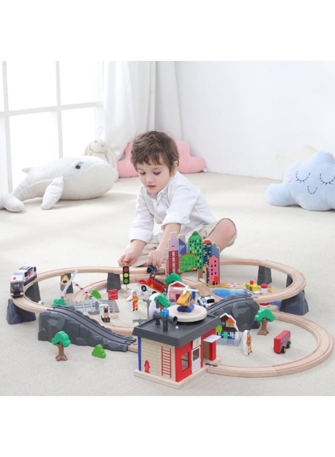 Track Toys Children's Puzzle 4-6 Years Old Building Blocks Assembled Boys And Girls Thomas Train Track Set Wholesale-Color:88 Pieces Of Korean Track 4kg - Image 2
