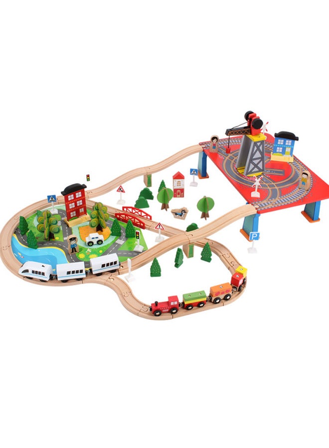 Track Toys Children's Puzzle 4-6 Years Old Building Blocks Assembled Boys And Girls Thomas Train Track Set Wholesale-Color:88 Pieces Of Korean Track 4kg - Image 4