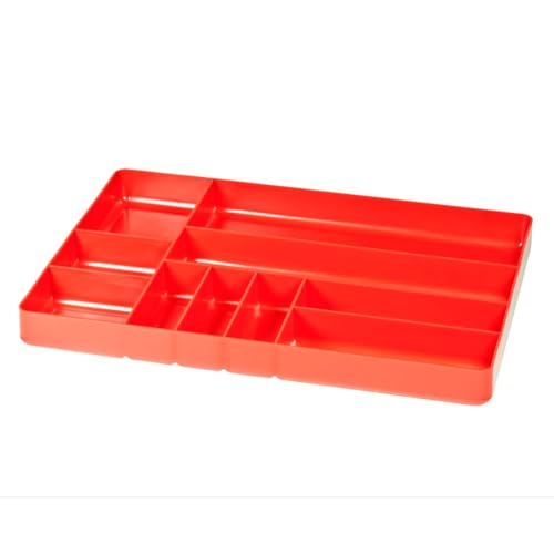 Ernst Manufacturing 10 Compartment Drawer Organizer: Heavy Duty Stackable Tray for Automotive Garage Tool Organization - Low-Profile Toolbox Storage - Nuts and Bolts, Tools, Parts, Easy to Clean - Red - Image 2
