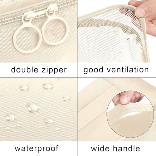 FLYNGO Nylon 8 Pcs Travel Organizer Pouch Packing Cubes For Clothes Space Savers Bags Cosmetics/Underwear/Socks/Shoes Toiletry Bag Laundry Organiser(Beige) - Image 4