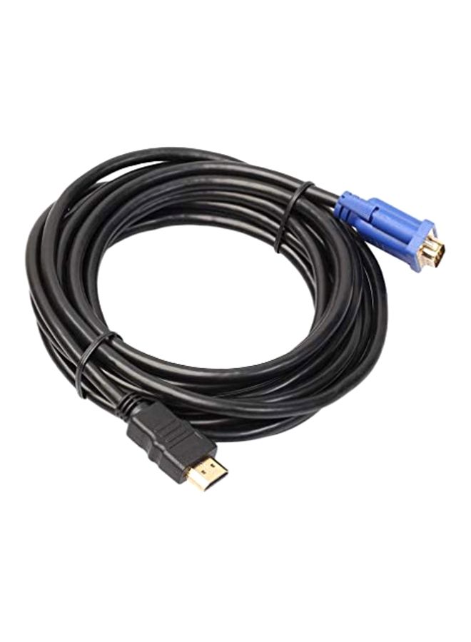 NIBEMINENT HDMI To VGA 15-Pin Adapter Cable Black 