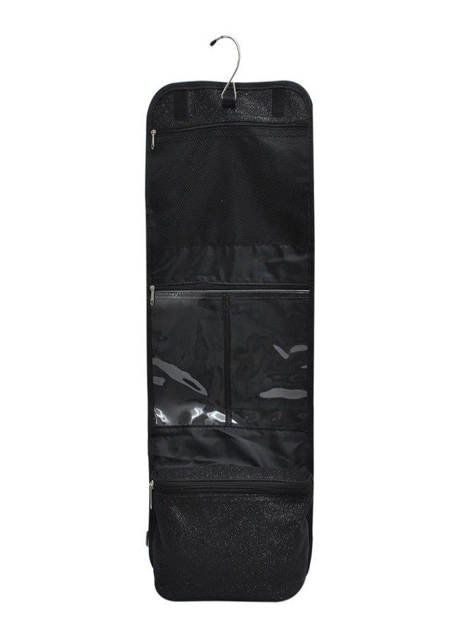 NGIL Glitter Travel Hanging Toiletry Bag for Cheerleaders and Dance Teams, Toiletry Organizer and Toiletry Bag for Women, Cosmetic Travel Bag(Glitter-Black) - Image 1