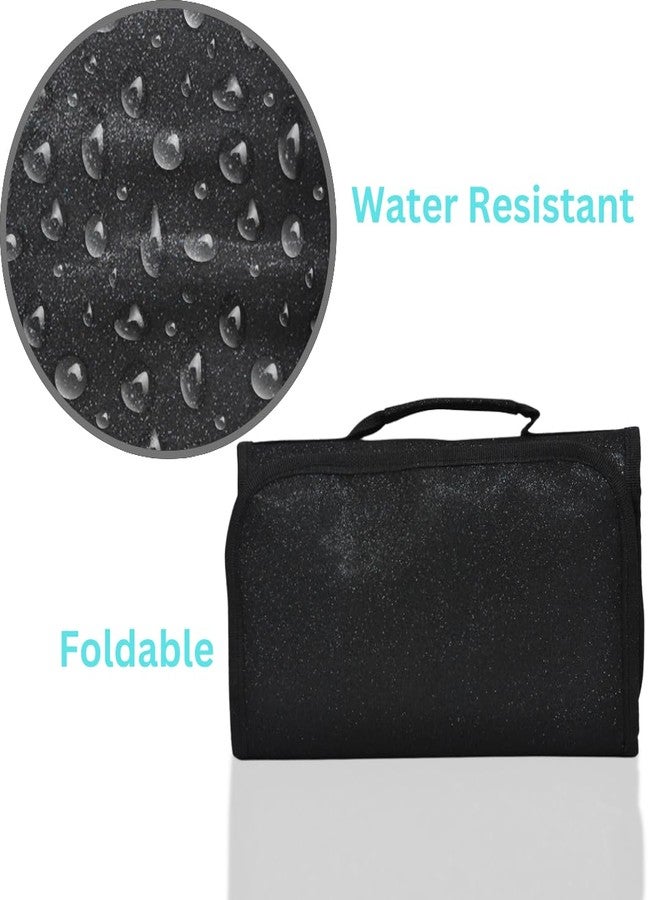 NGIL Glitter Travel Hanging Toiletry Bag for Cheerleaders and Dance Teams, Toiletry Organizer and Toiletry Bag for Women, Cosmetic Travel Bag(Glitter-Black) - Image 3