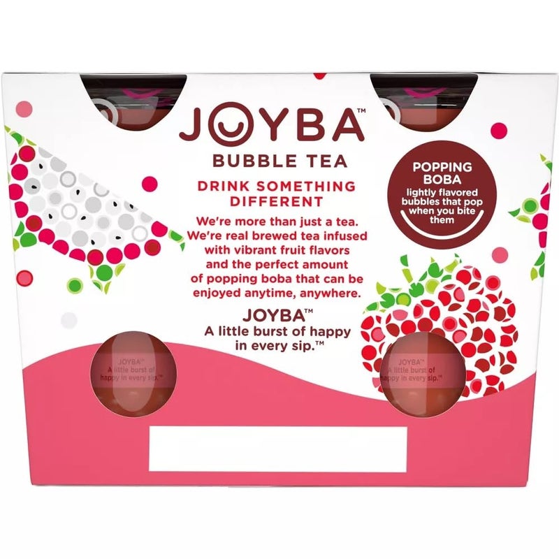 Joyba Raspberry Dragonfruit Black Tea Bubble Tea, 12 fl oz Cup (Pack of 4) - Image 4