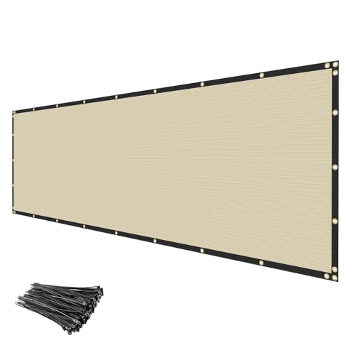 INFRANGE Privacy Fence Screen 5' x 50' Fencing Cover Heavy Duty Mesh Windscreen Cloth for Outdoor Garden Patio Backyard Chain Link Fence Beige - Image 1