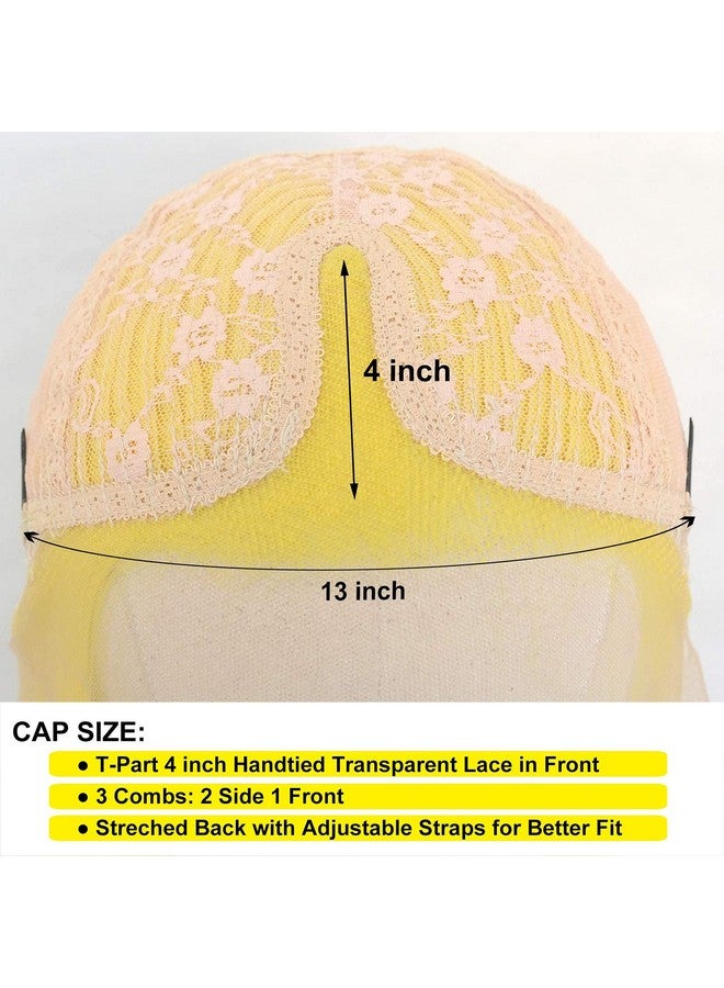 Luwigs Uwigs Yellow Synthetic Lace Front Wigs Silky Straight Lace Wigs Tpart For Women Replacement Wigs Heat Resistant For Cosplay Daily Wear Natural Looking 22Inch - Image 5