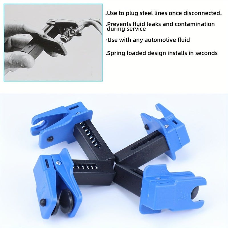 Brake Oil Nozzle Clamp 4Pcs Heavy Duty Steel Plug Tool Leakproof Design - Image 5