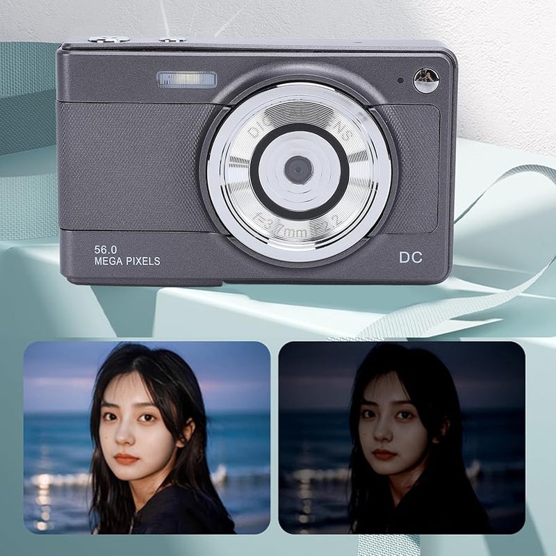 56MP Kids Digital Camera 1080P 8x Zoom Autofocus Vlogging Camera 2 8in Screen Silver - Image 4