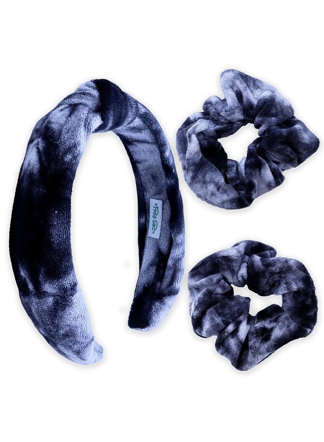 FROG SAC FROG SAC Spa Headband for Washing Face, Teen Girls Tie Dye Terrycloth Skincare Headbands and Wristbands, Soft Facial Makeup Towel Head Band, Skin Care Girl Hair Accessories - Image 1