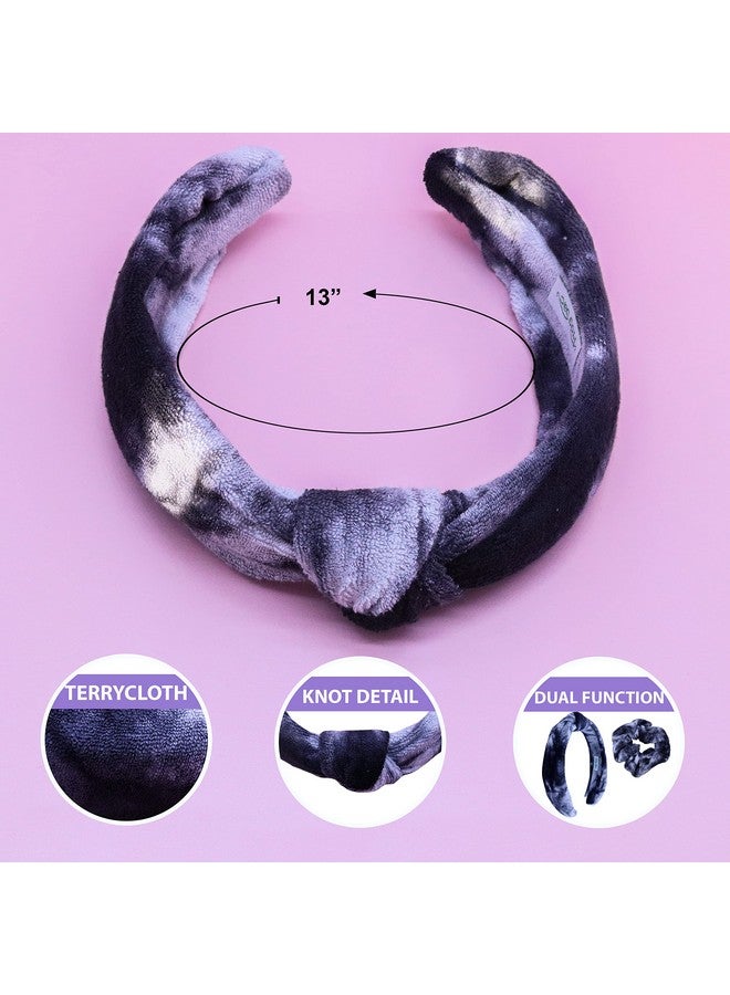 FROG SAC FROG SAC Spa Headband for Washing Face, Teen Girls Tie Dye Terrycloth Skincare Headbands and Wristbands, Soft Facial Makeup Towel Head Band, Skin Care Girl Hair Accessories - Image 4