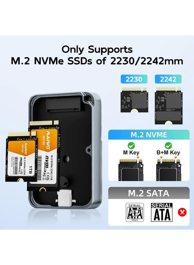 MAIWO Magnetic NVMe Enclosure for 2230/2242 SSDs, USB-C 10Gbps NVMe Reader Compatible with iPhone 15/16/17 Pro/Max 4K ProRes,Windows,macOS,Linux,Android - Image 4
