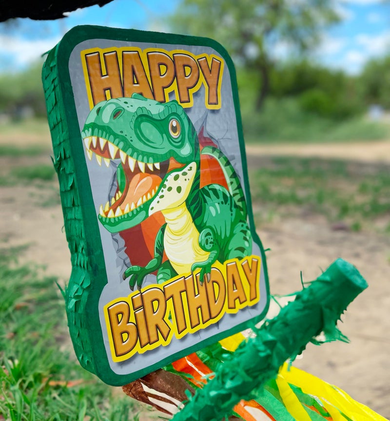 Jergrim Dinosaur Birthday Pinata, 4 Pc Set, T-Rex Jurassic Party Supply, Dino Parties Decor, Roar Pinatas, Birthday Games, Mexican PiÃ±ata De Dinosaurio Fits Pinata Stuffers And Dinosaurs Party Favor - Image 4