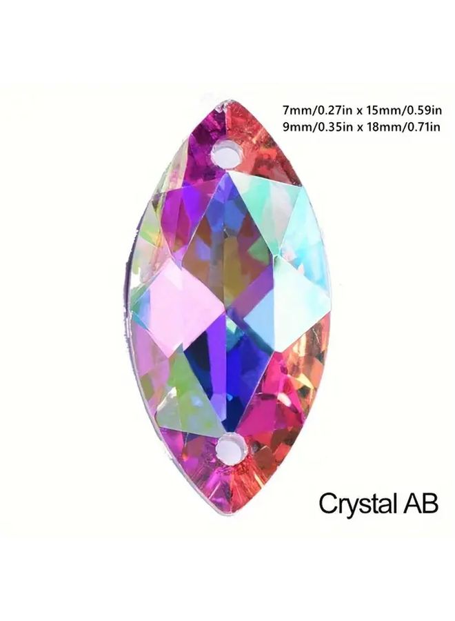 Crystal AB Flatback Glass Horse Eye Rhinestones 9x18mm 24pcs Sew On Decorative Beads - Image 4