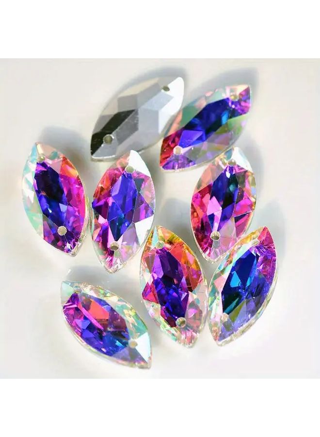 Crystal AB Flatback Glass Horse Eye Rhinestones 9x18mm 24pcs Sew On Decorative Beads - Image 1