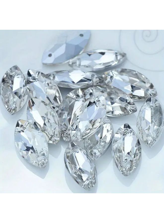 Crystal AB Flatback Glass Horse Eye Rhinestones 9x18mm 24pcs Sew On Decorative Beads - Image 2