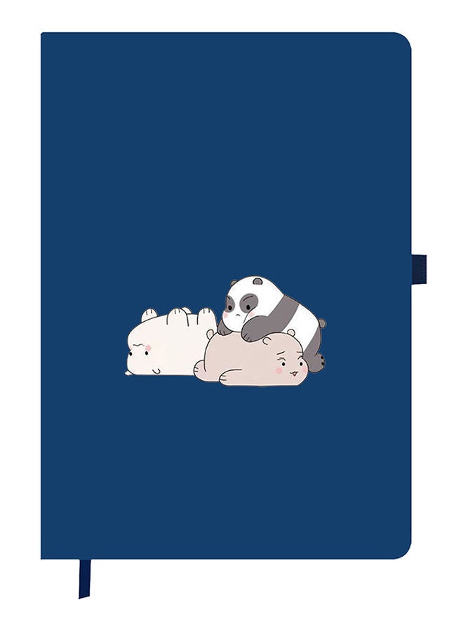 Theodor Designer A5 Thick Blue Hardcover Notebook Panda Friends - Image 1