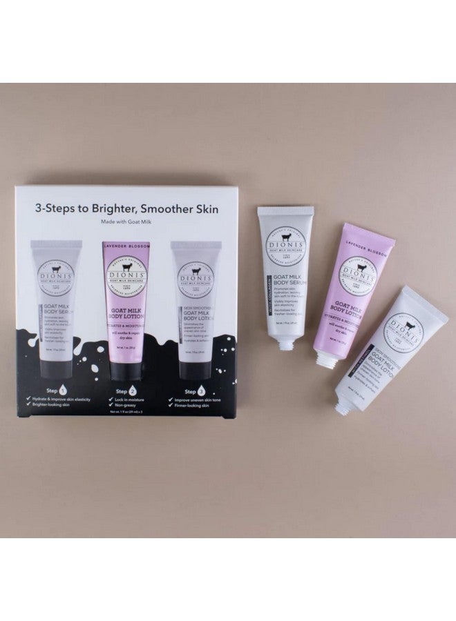 Dionis Goat Milk Skincare Body Care Set - Lavender Blossom Lotion, Body Lotion W/Retinol, Body Serum W/Collagen, Deep Hydration and Younger Skin - Image 3