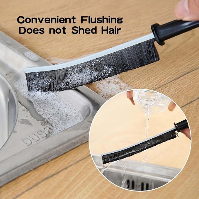 Kostech فرشاة تنظيف الفجوات البلاستيكية من كوستيك، فرشاة تنظيف الفجوات في الحمام، تنظيف الزوايا الميتة من بلاط الحمام والمطبخ، فتحات النوافذ، أدوات تنظيف عميقة متعددة الاستخدامات للأبواب والنوافذ (رمادي، 3)  - Image 5