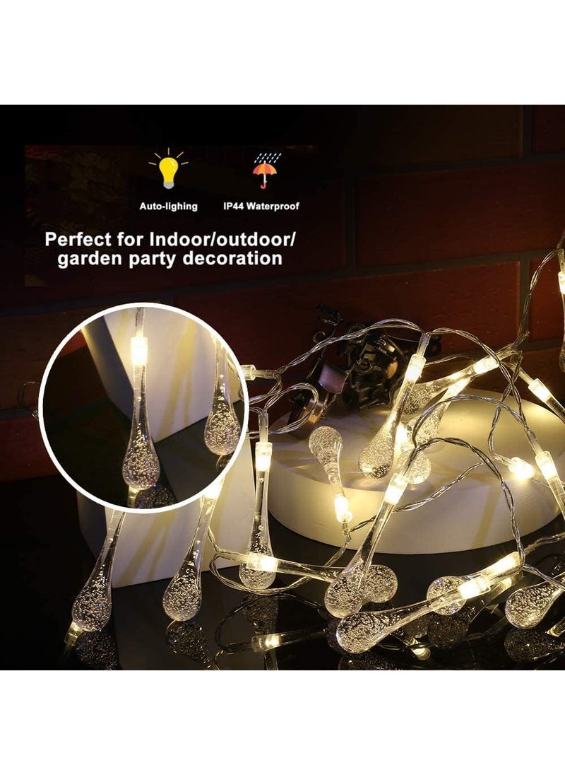 Generic Racoo Droplet Led Lights for Decoration 3 m 14 Led Water Drop Lights for Home Decoration Led Decorative Lights for Indoor Outdoor Water Drop Shape Led Lights Festive Wedding Eid Light  - Image 4
